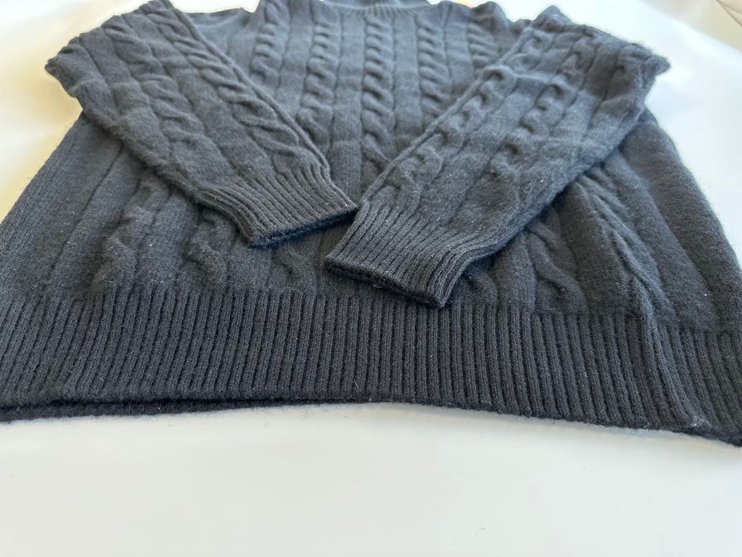 LARDINI ラルディーニ カシミヤ混ウールタートルニット ブラック50サイズ