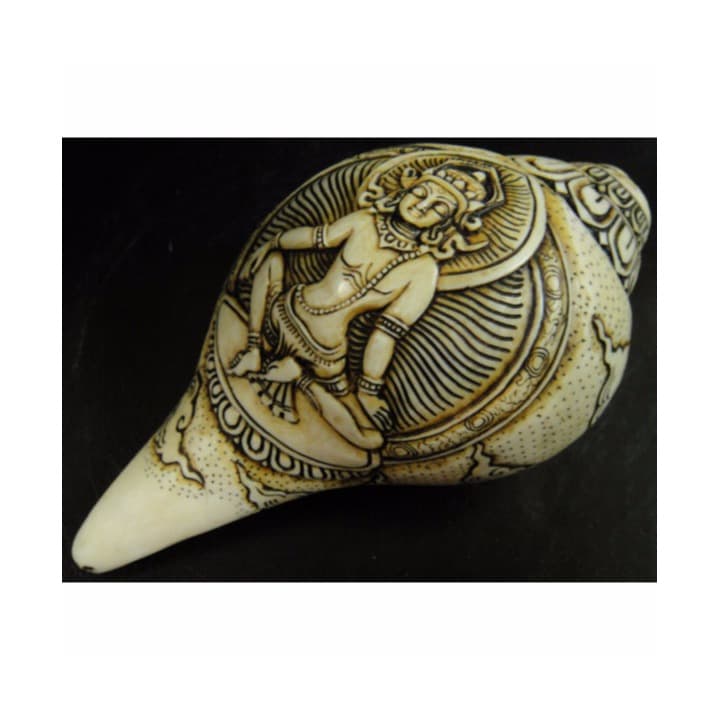 ◆チベット密教法具　法螺貝（シャンカ）・インドラ（帝釈天）