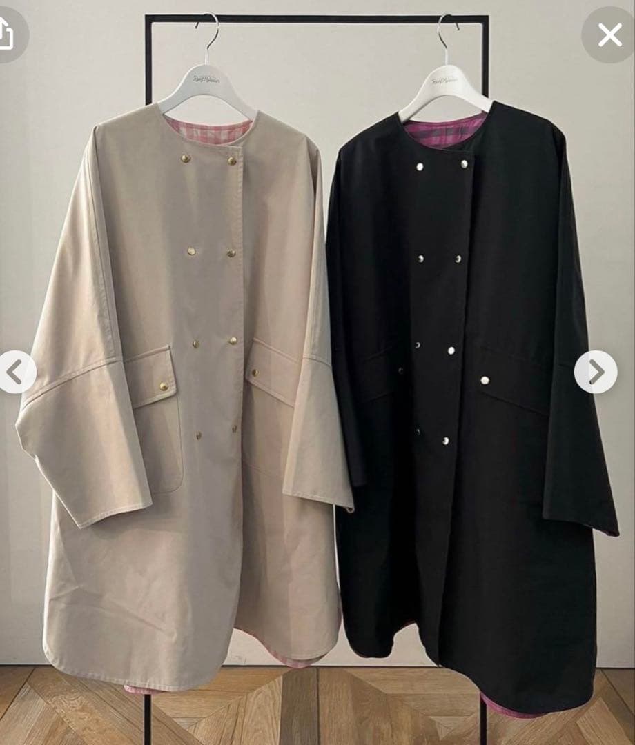 ロージーモンスター リバーシブルチェックレインポンチョコート