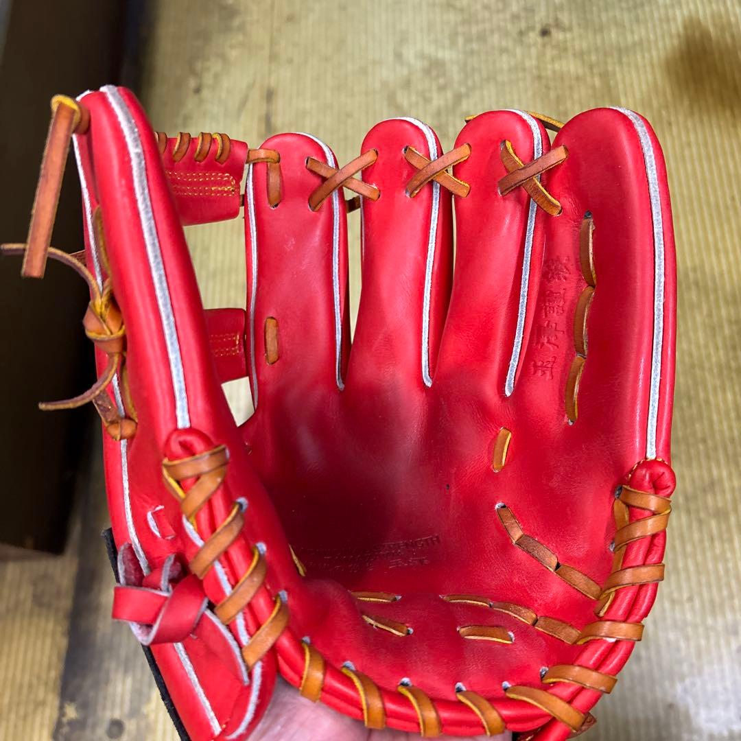 新品未使用玉澤野球赤軟式グローブ国産品軟式右利き用 レザー製