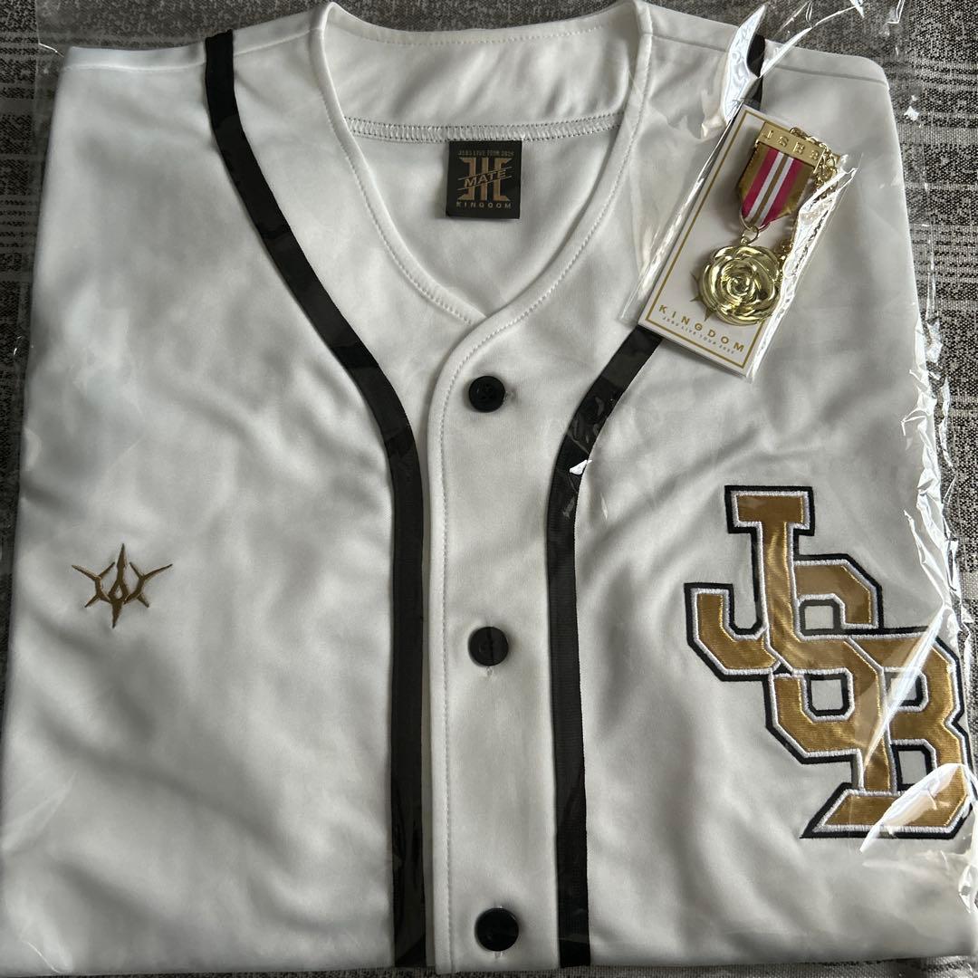 三代目ベースボールシャツWHITEローズチャーム