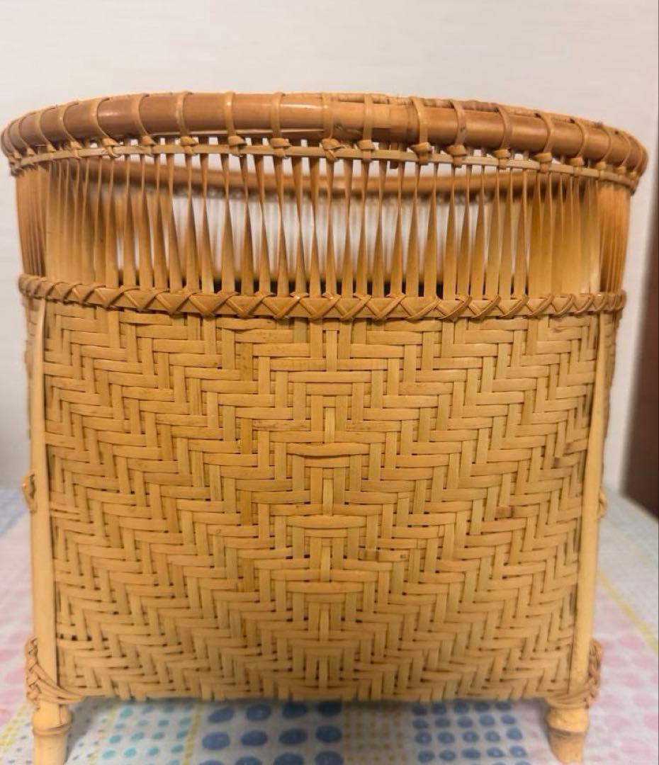 【未使用品】茶道具 炭道具　竹秀斎　淡々斎好写　清風篭 清風籠　炭斗 花入