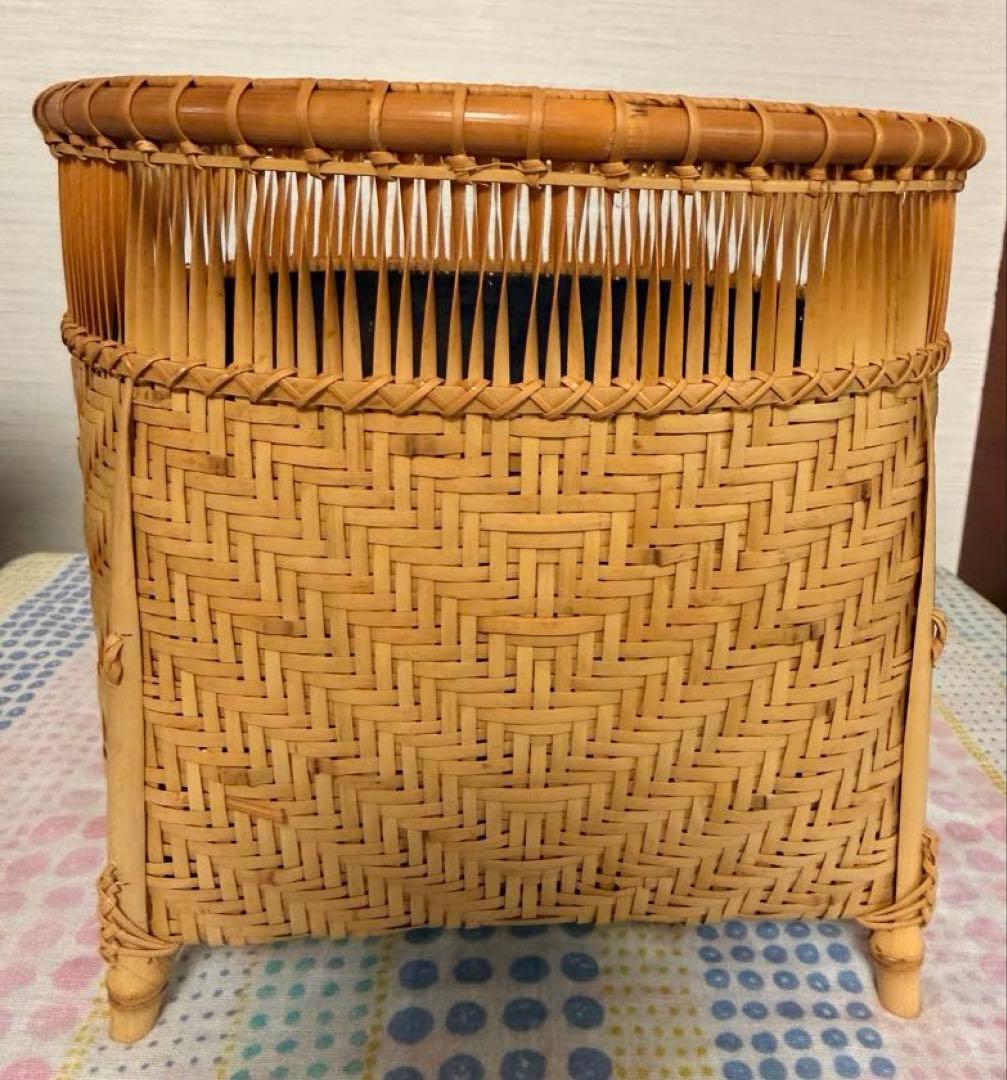 【未使用品】茶道具 炭道具　竹秀斎　淡々斎好写　清風篭 清風籠　炭斗 花入