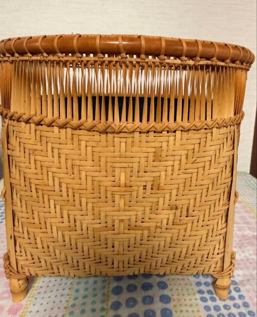 【未使用品】茶道具 炭道具　竹秀斎　淡々斎好写　清風篭 清風籠　炭斗 花入