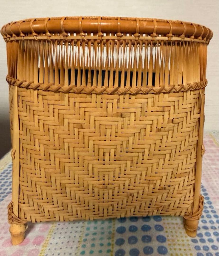 【未使用品】茶道具 炭道具　竹秀斎　淡々斎好写　清風篭 清風籠　炭斗 花入