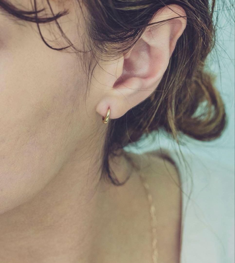 【杏仁豆腐】ete エテ K18 YG フープ ピアス　片耳