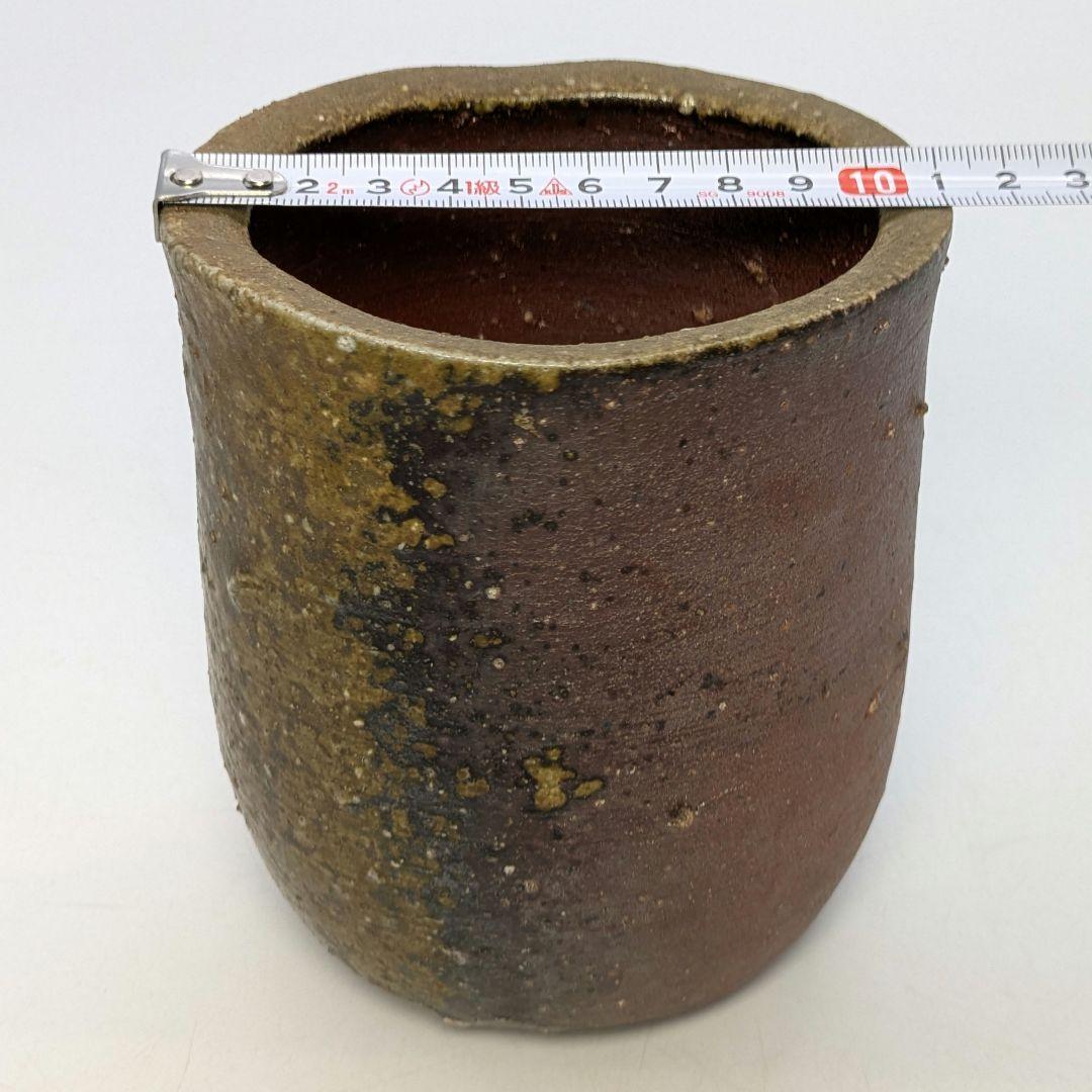 人間国宝 藤原雄 備前焼 掛花入 合箱栞 花器 フラワーベース 花瓶 花生 抹茶