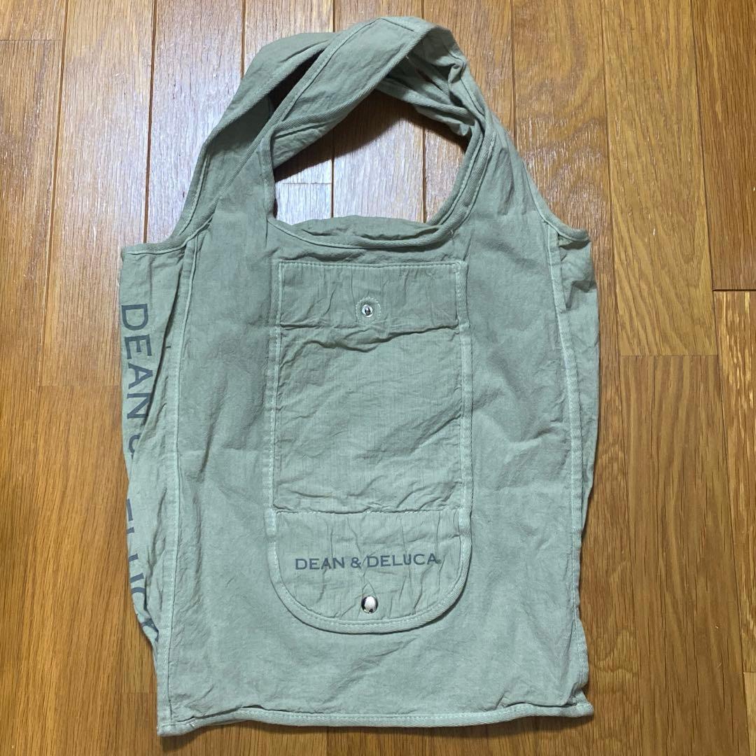 DEAN&DELUCA デルーカ 天然染めショッピングバッグ 葡萄 グリーン