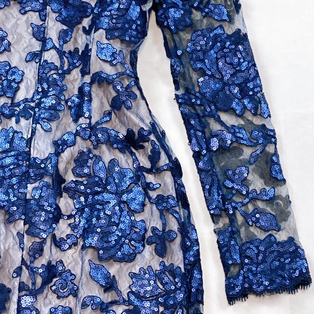 美品 タダシショージ 高級ドレス スパンコール 総コードレース