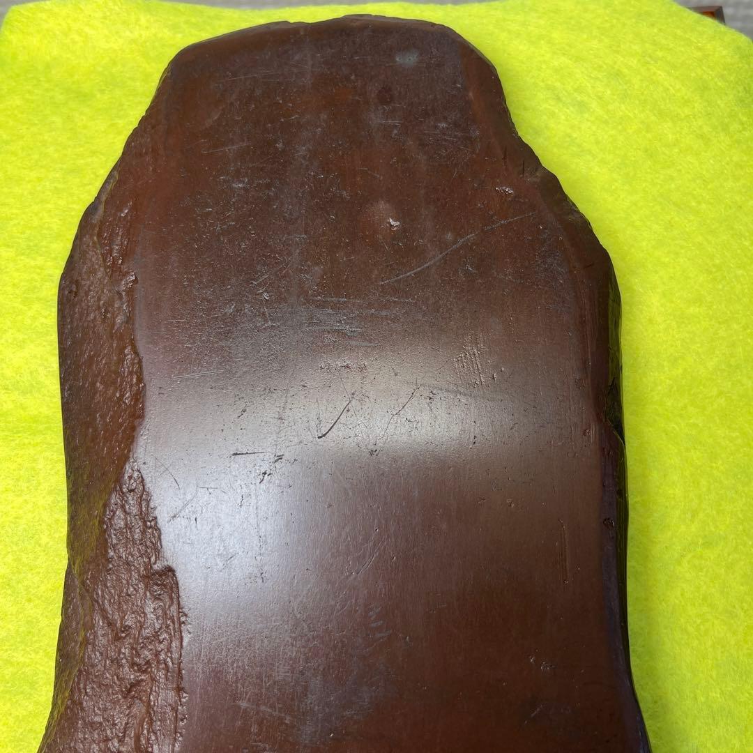 ⭕️赤間硯　20cm 糸瓜彫刻自然硯　古硯　龍雲堂製　文字秀逸　蔦と実を蒔絵木箱