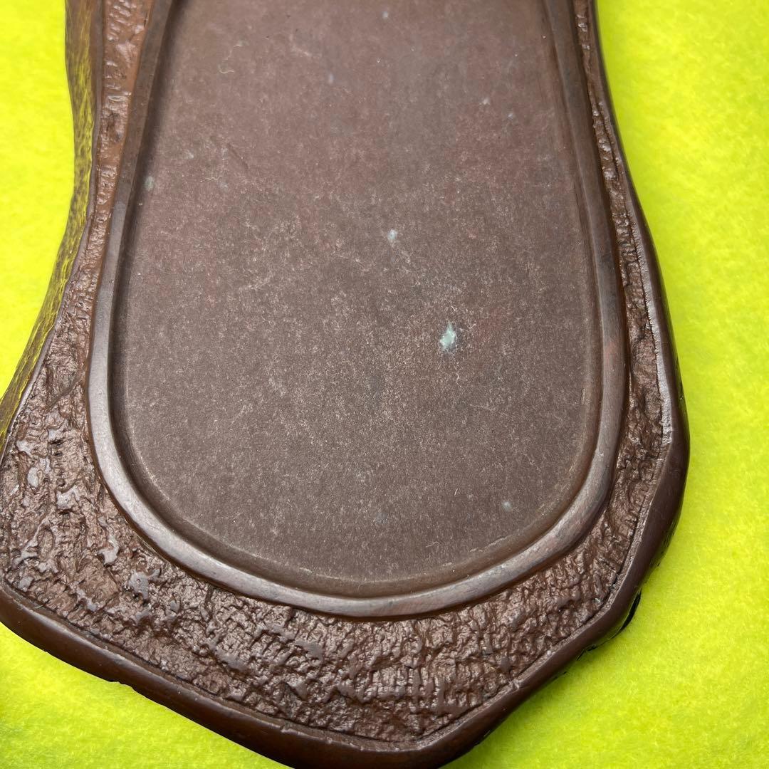 ⭕️赤間硯　20cm 糸瓜彫刻自然硯　古硯　龍雲堂製　文字秀逸　蔦と実を蒔絵木箱