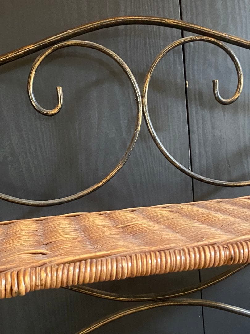 希少♦️高級 ラタン＆アイアン 大型 飾り棚 シェルフ♦️店舗♦️ディスプレイ♦️折畳可