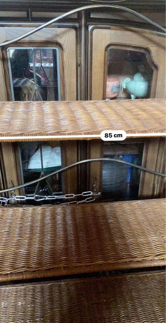 希少♦️高級 ラタン＆アイアン 大型 飾り棚 シェルフ♦️店舗♦️ディスプレイ♦️折畳可