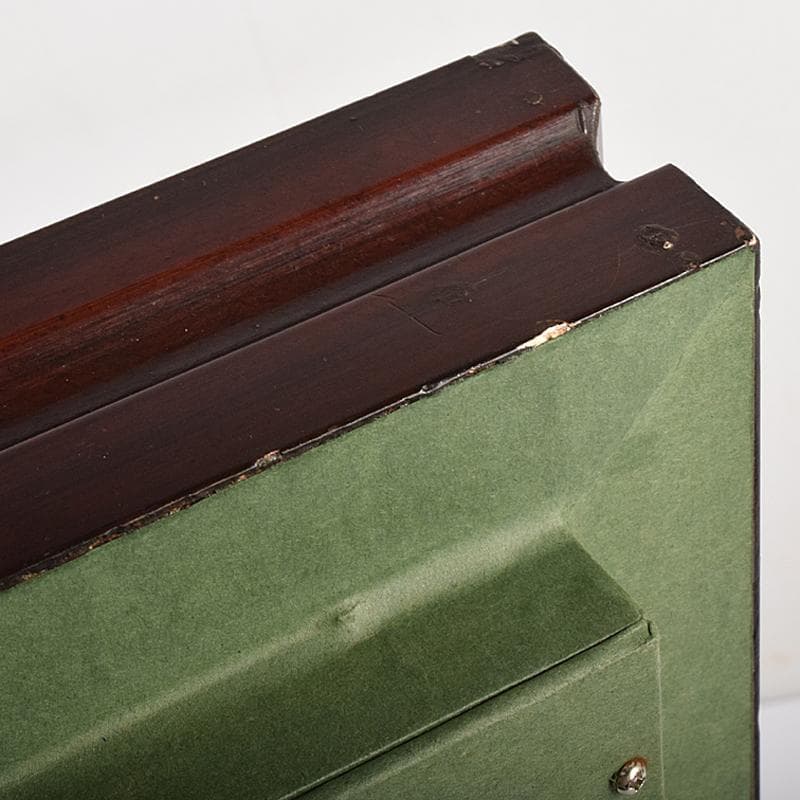 リモージュ磁器　七宝焼　リモージュ・エマイユ　冬景色文額　額装　G　R7857B