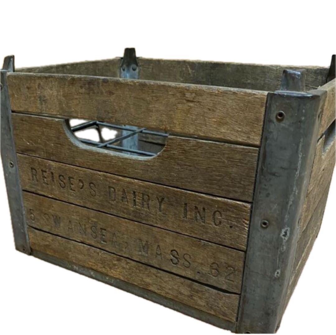 ヴィンテージ アイアンウッドボックス 木箱 ミルククレート wooden box