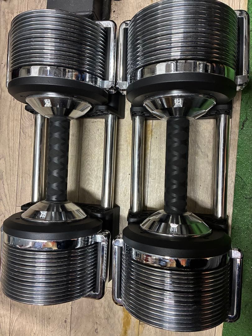 ①ライシン　メタルダンベル 32kg 可変式ダンベル 2個セット フレックスベル