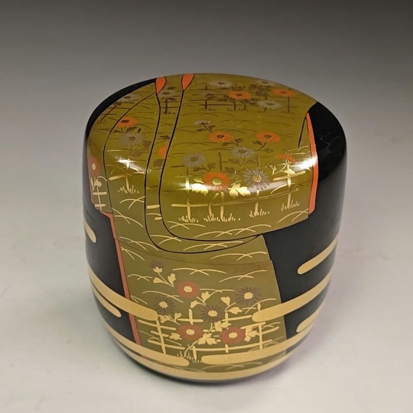 イ820 棗『奥津一心斉作』『誰が袖棗 蒔絵　四季　共箱』茶道具　漆塗