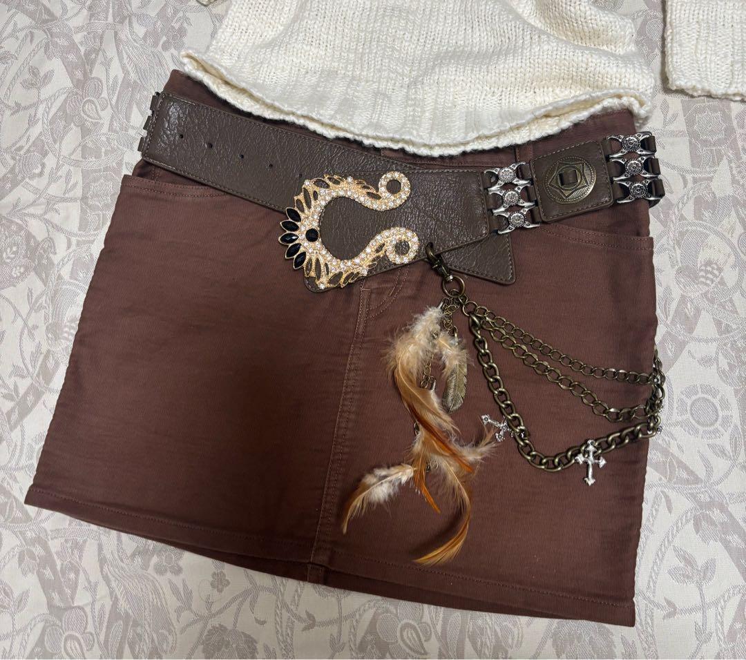 d.i.a. ダイア　クラウンバックルフェザーベルト　ブラウン　平成ギャル