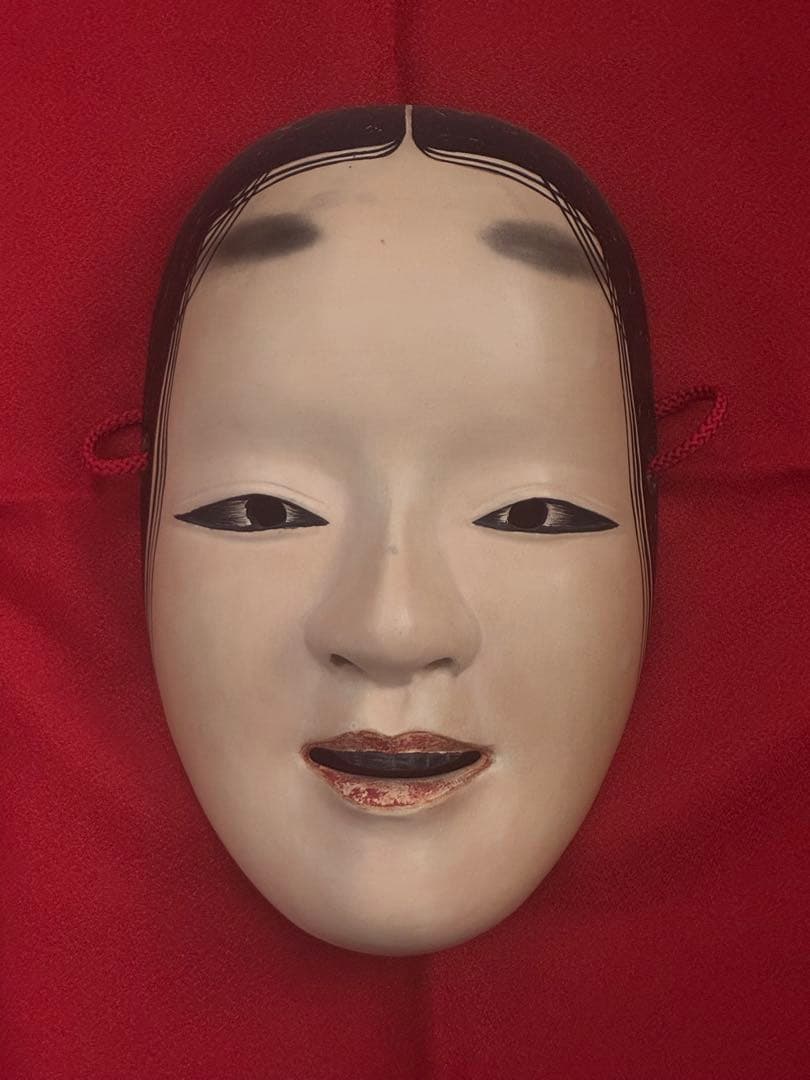 能面　増女　木彫り