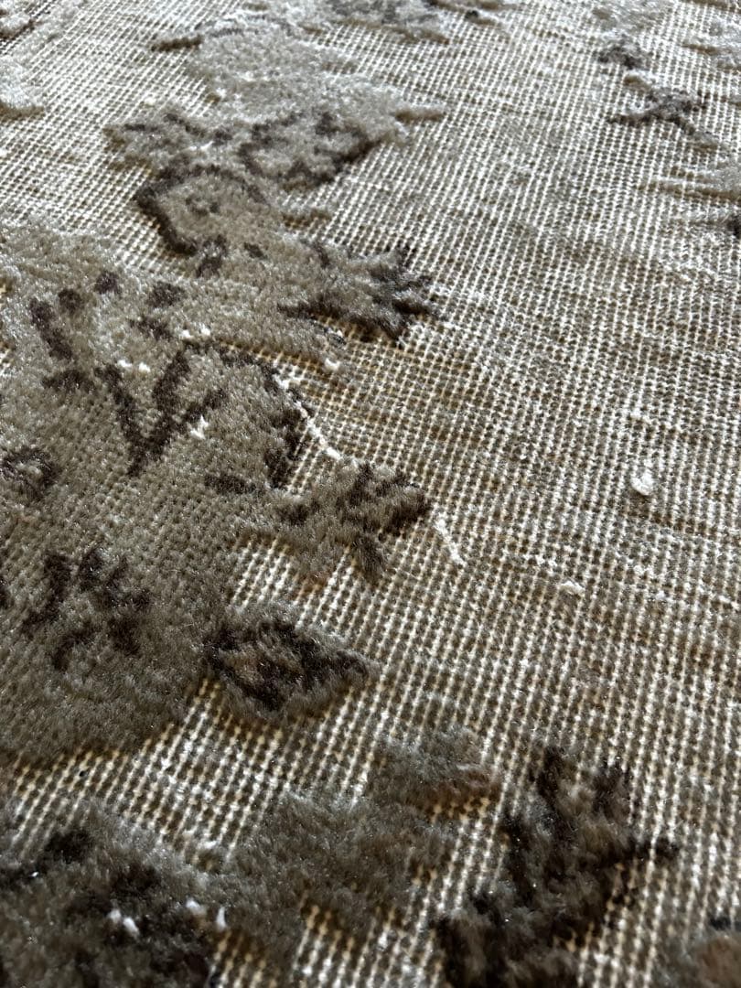 レア　ニュートラルカラー　シャビーシック　オーバーダイ　トルコヴィンテージラグ