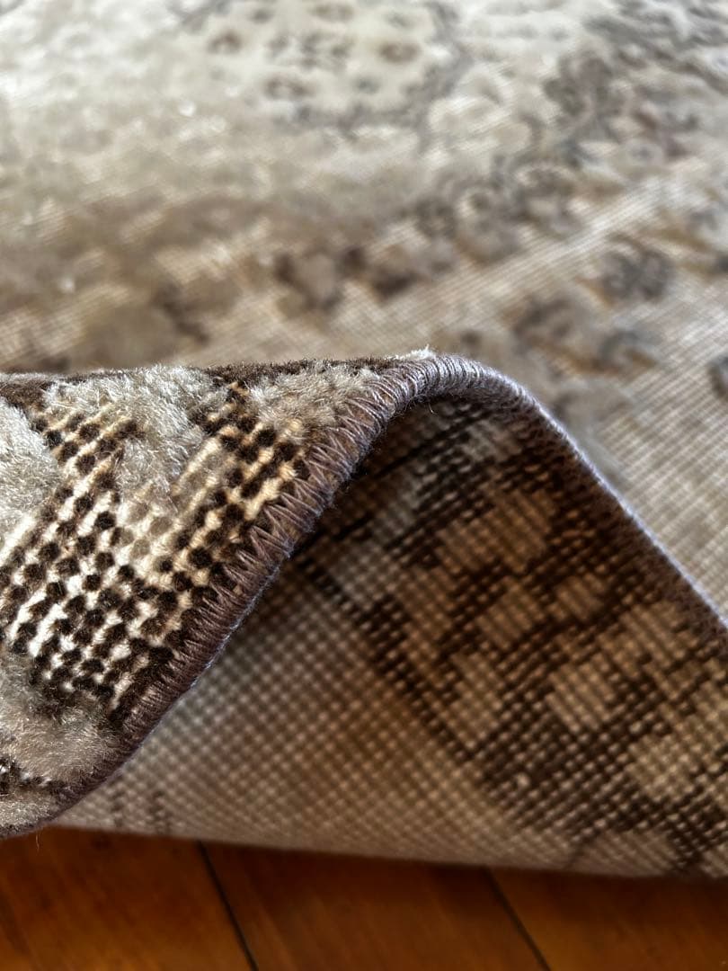 レア　ニュートラルカラー　シャビーシック　オーバーダイ　トルコヴィンテージラグ