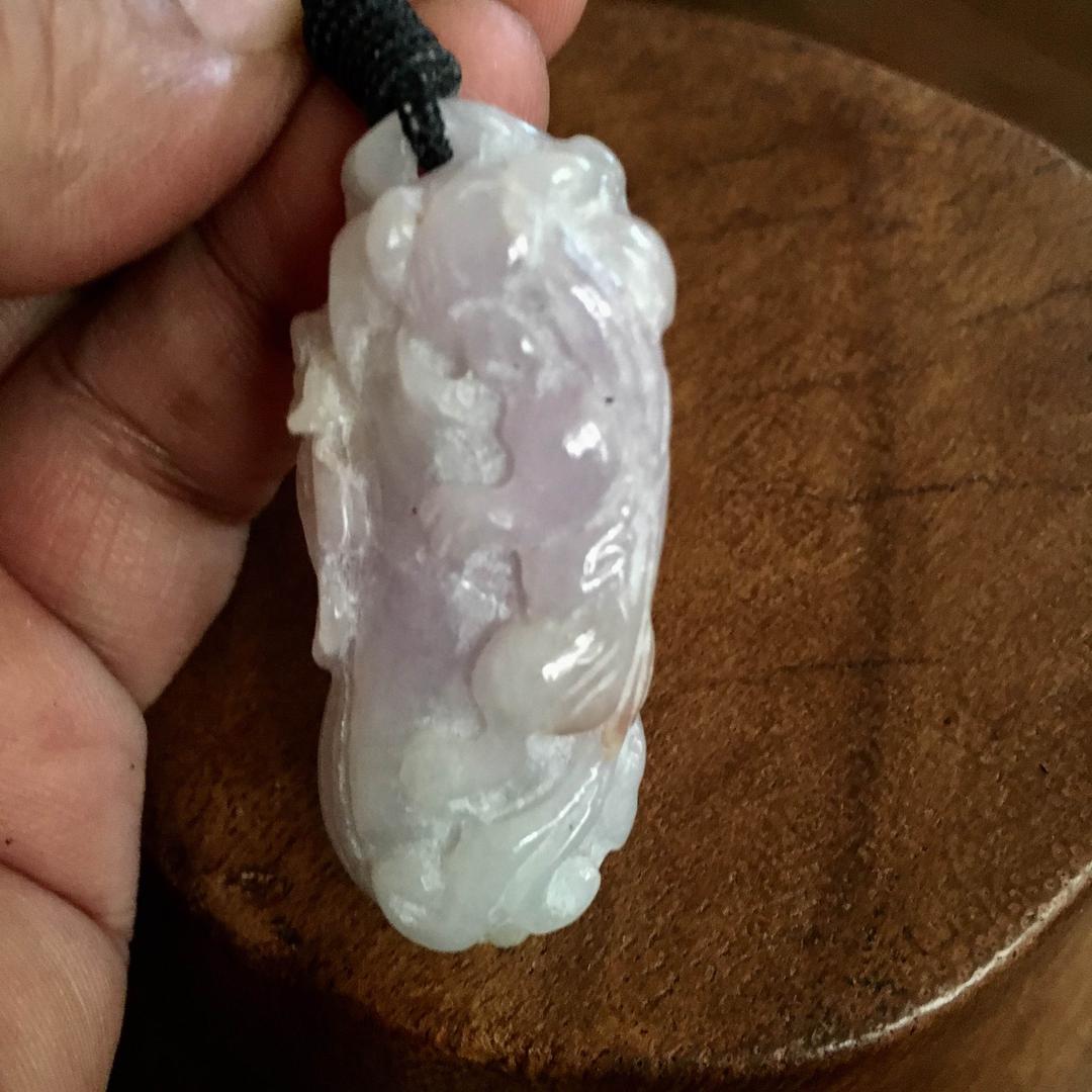 本翡翠 貔貅と白菜 根付け ヘッド