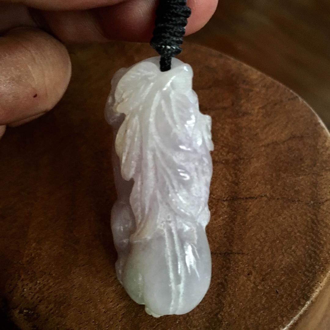 本翡翠 貔貅と白菜 根付け ヘッド