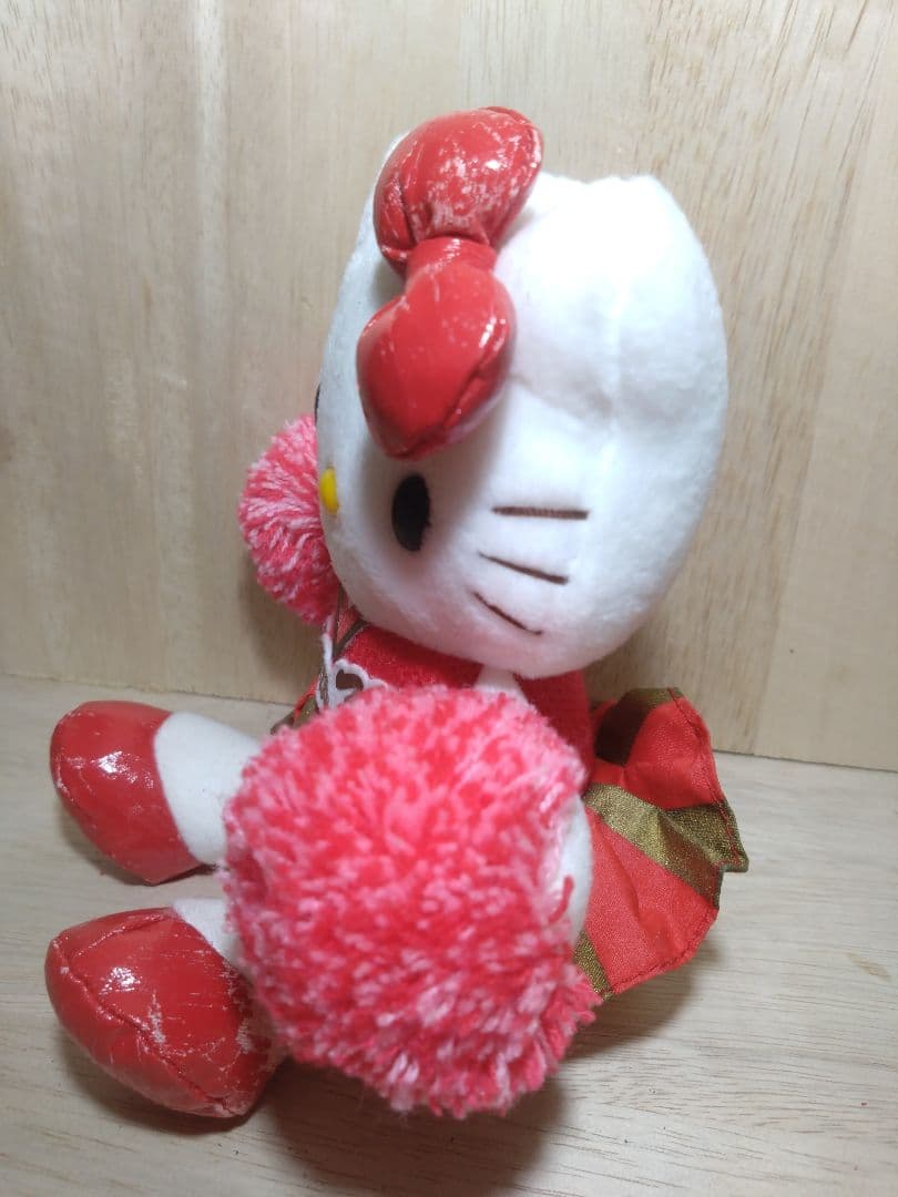 激レア☆足長キティ☆おすわりチアガールコスチュームぬいぐるみ2点　2003年