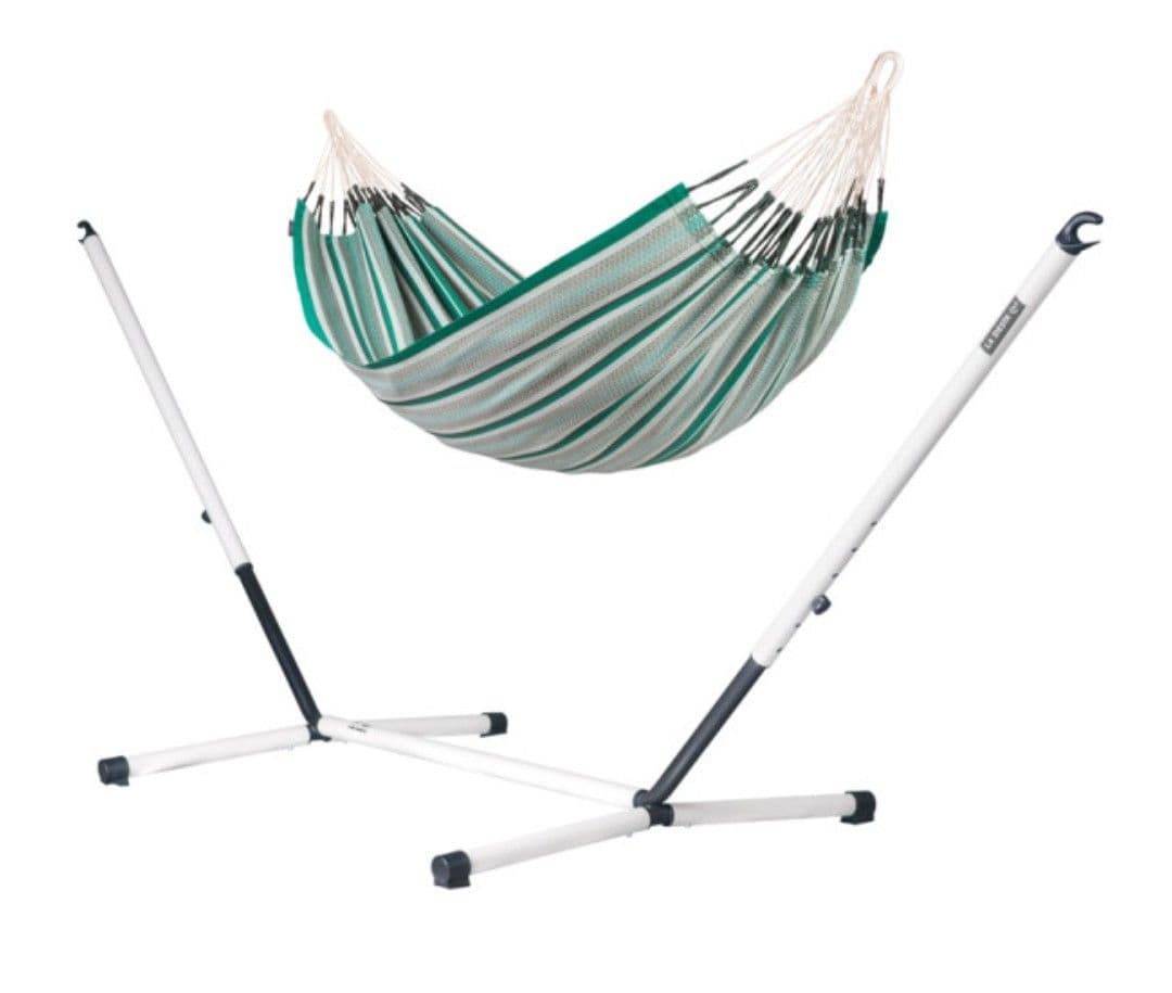 ダブルサイズハンモック(グリーン)＋スタンドセット