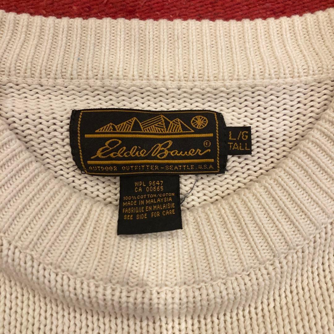 eddie bauer エディバウアー　80s コットンニット　Lサイズ 美品