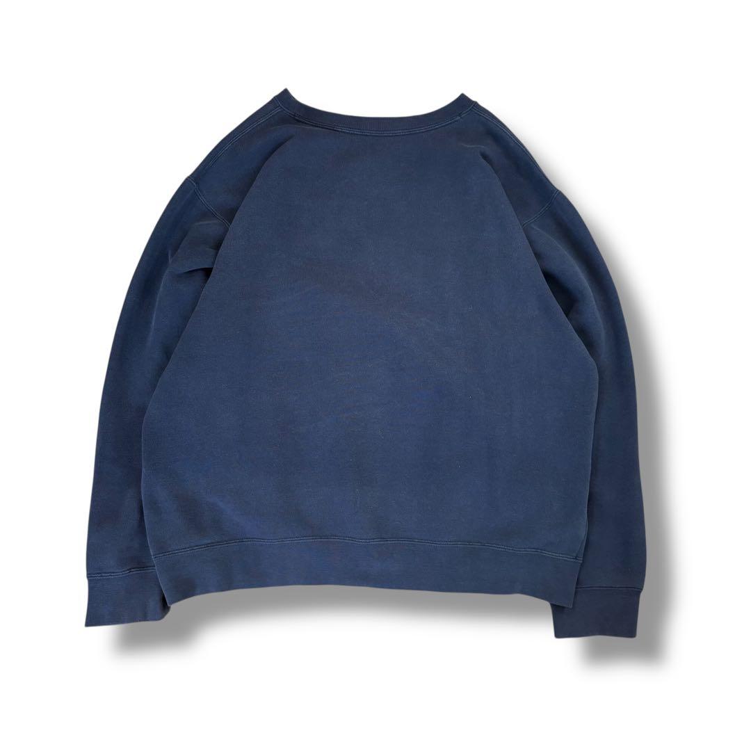 90s OLD STUSSY グラフィック スウェット フェード ネイビー L