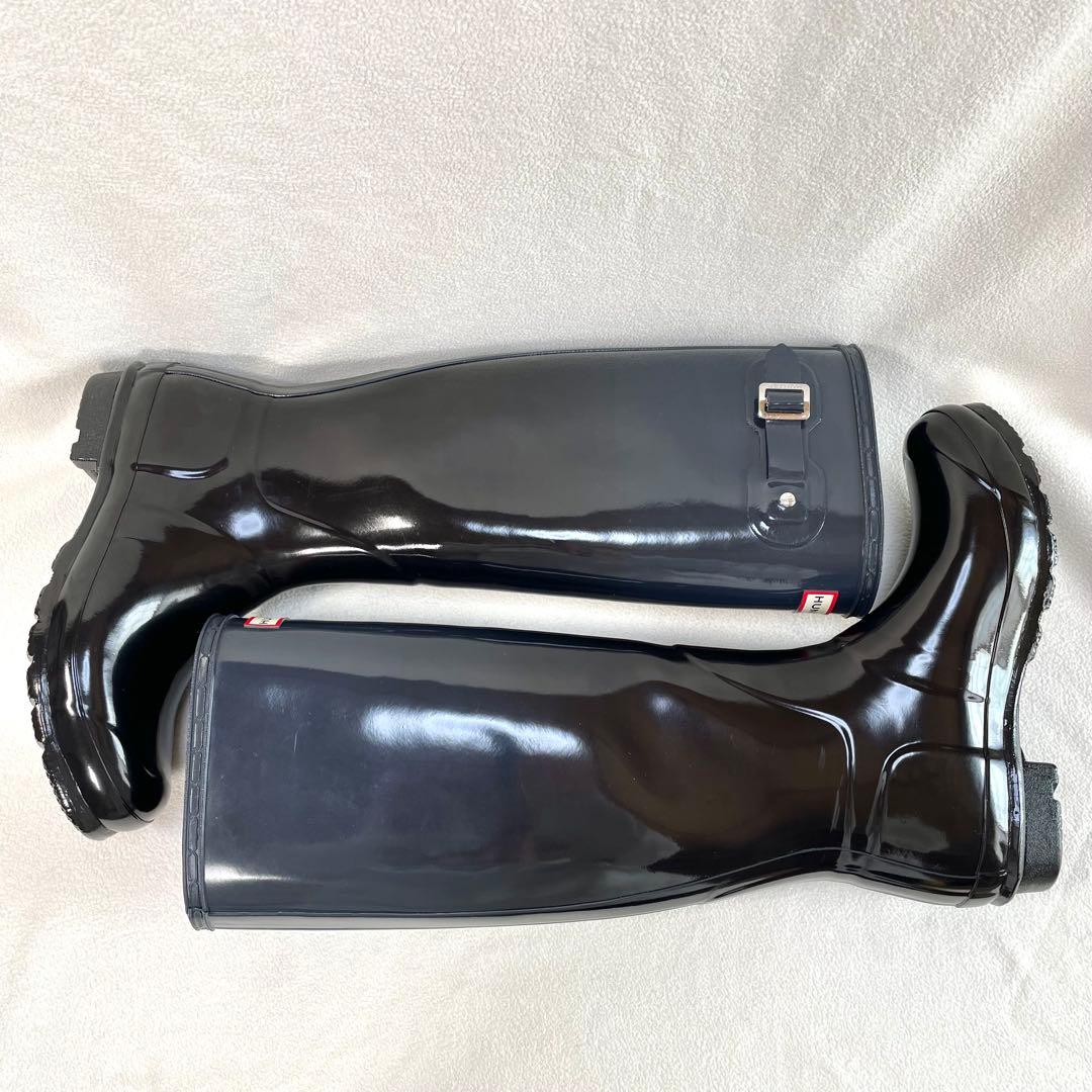 極美品✨ハンター グロス トールブーツ グラデーション ロング 艶あり 長靴