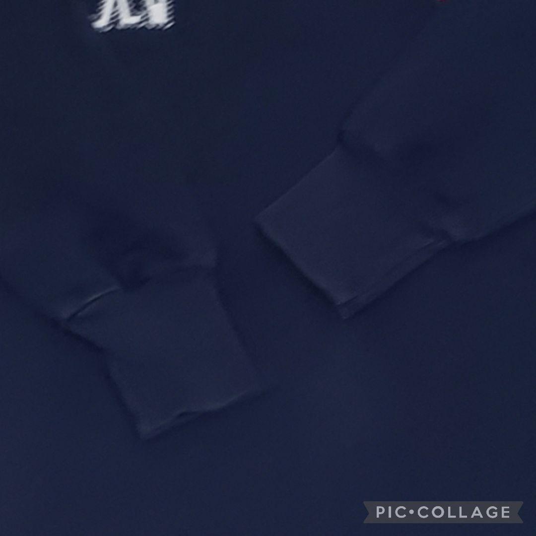 カンタベリー　ラガーシャツ パッチ刺繍　Lサイズ　オリジナルボタン　紺色　長袖