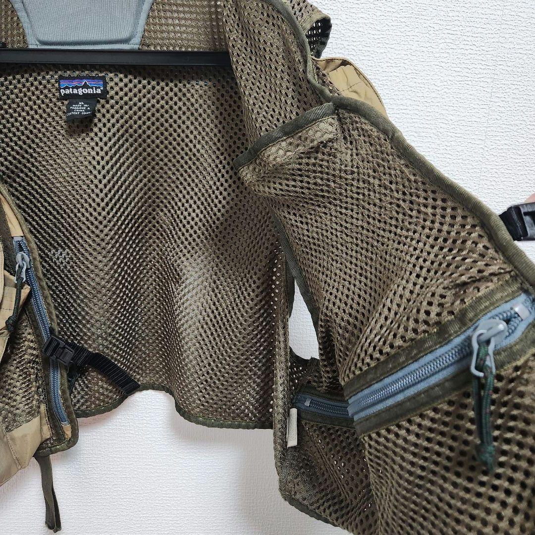 Patagonia メッシュフィッシングベスト ベージュ ブラウン　バーチカル