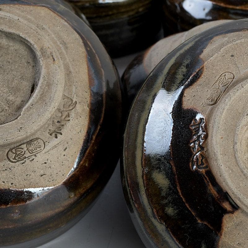 茶道具　高取焼　数茶碗　在銘　七客　時代箱　M　9412D