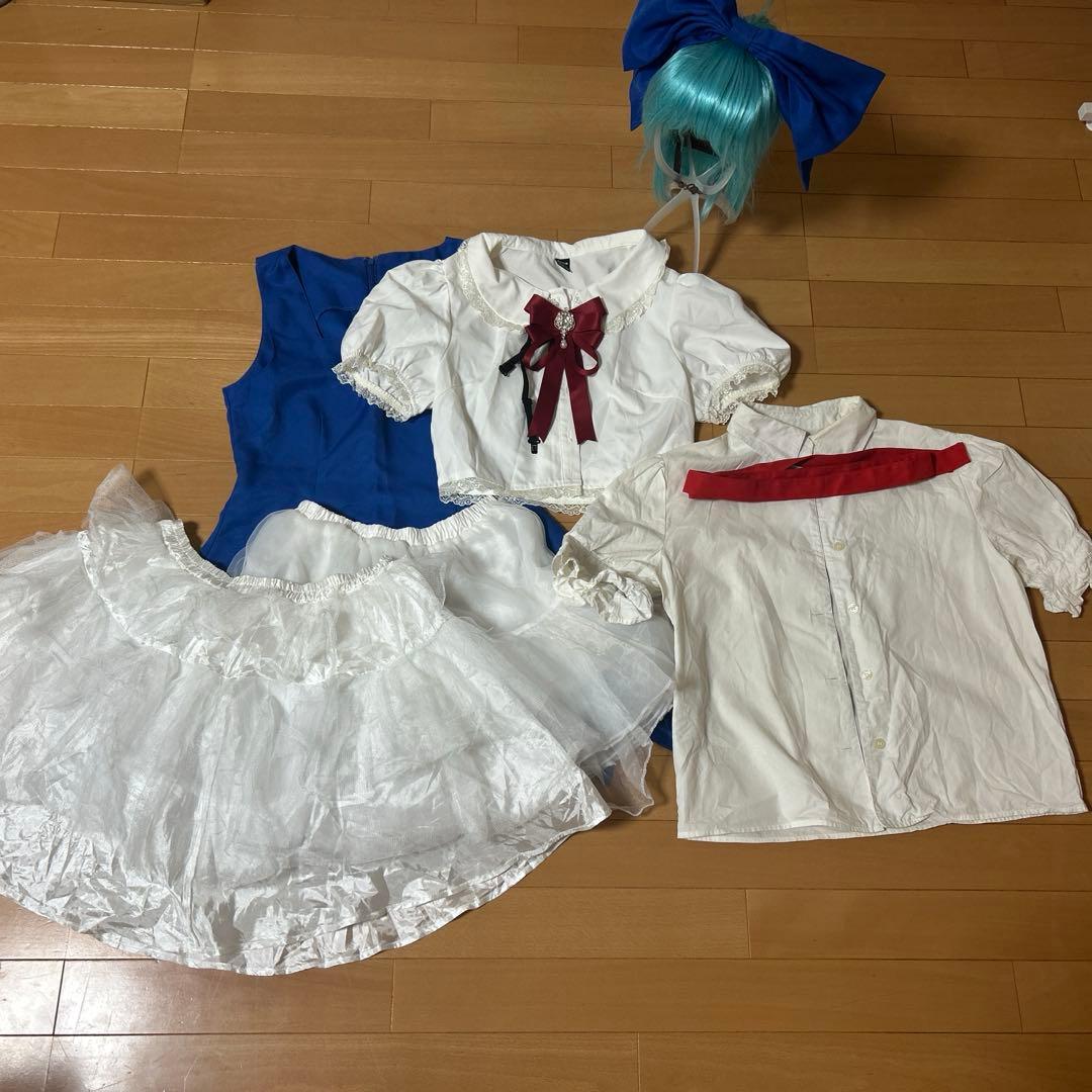 東方Project チルノ コスプレ衣装 フルセット ウィッグ付き