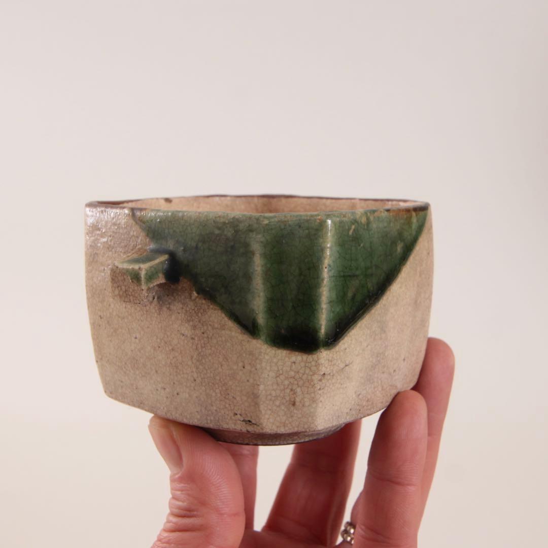 復興織部 再興織部 向付 四方形茶碗 No.3 古美術 古道具 アンティーク