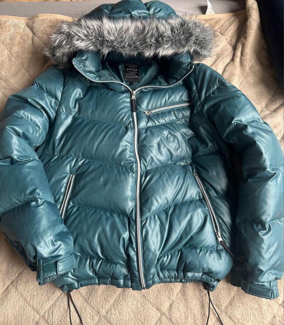 ファーダウン Y2K 短丈 ドローコード 光沢 お兄系