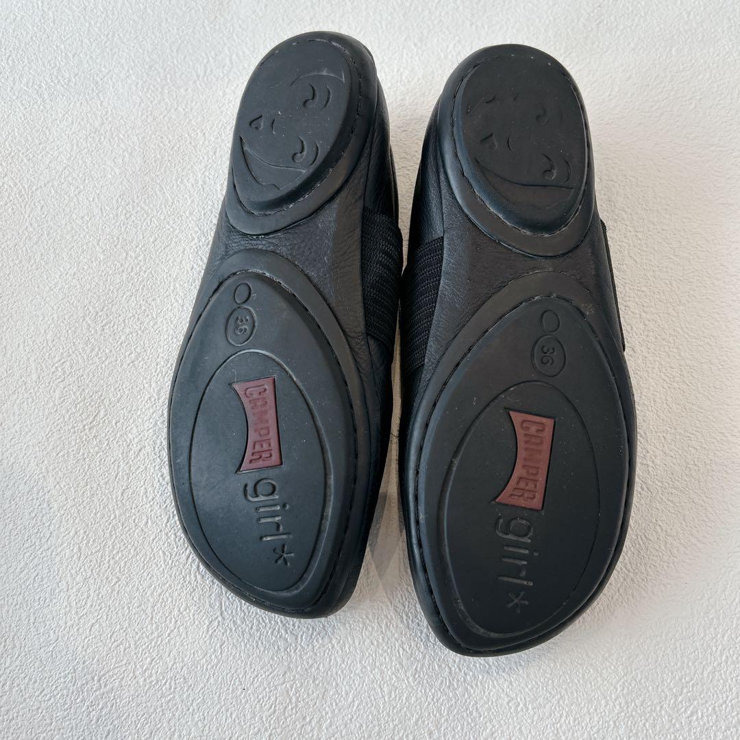 定番✨CAMPER ライトニナ　フラットシューズ　ブラック 36 レザー　黒