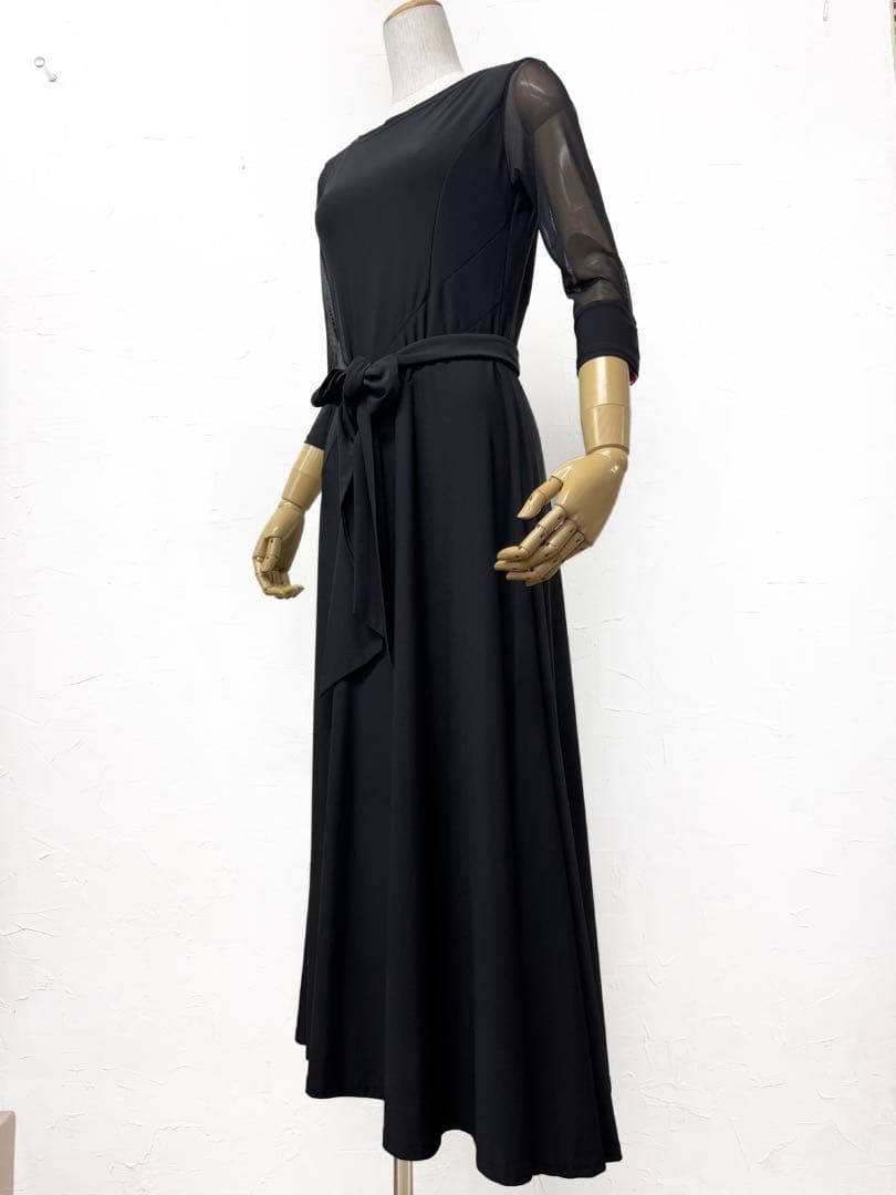 【シンプル】新品　黒　ウエストベルト　エスカルゴ　ワンピースｂ224