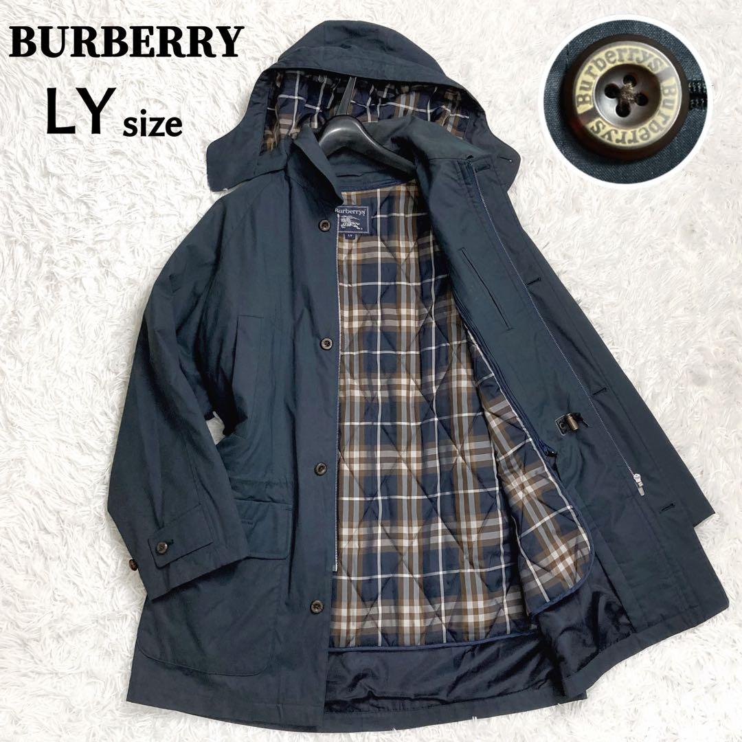ゆうしょう バーバリー 中綿ライナー付モッズコート ノバチェック ネイビー