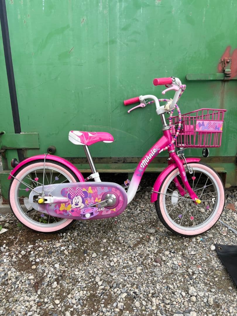 R★アイデス社製　ミニーマウス　ポルカドットS16インチ 子供用自転車 ピンク