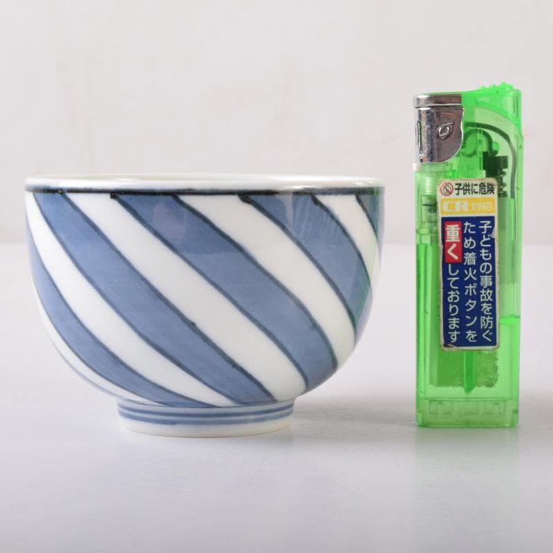 茶道具　京焼　清閑寺窯　杉田祥平造　染付　棯文　汲出碗　五客　共箱　V　7251