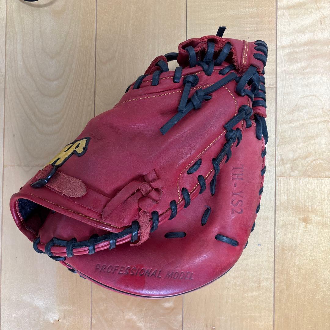 ハタケヤマ　キャッチャーミット　TH-YS2 軟式野球グローブ 赤黒