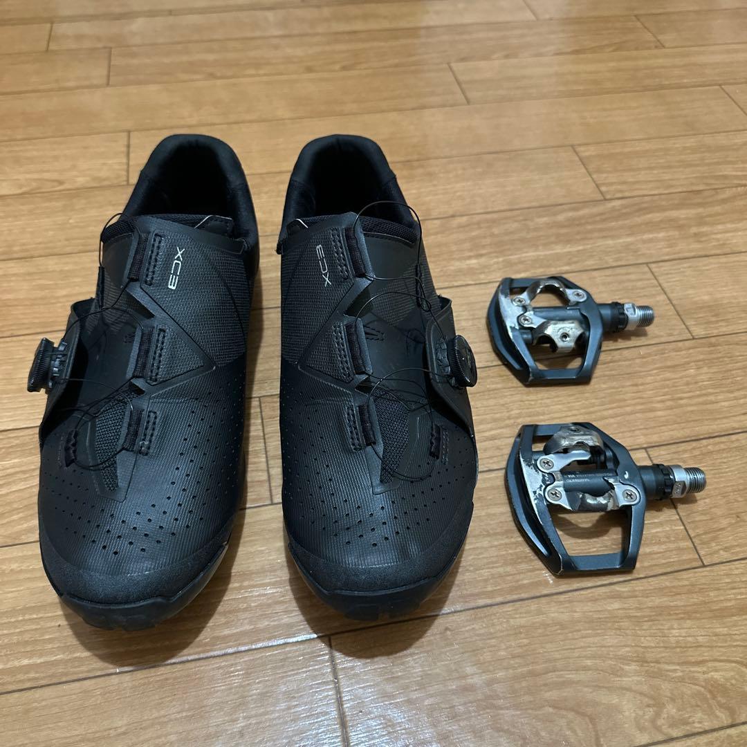 シマノ ブラック クリンチングシューズ ペダル付き