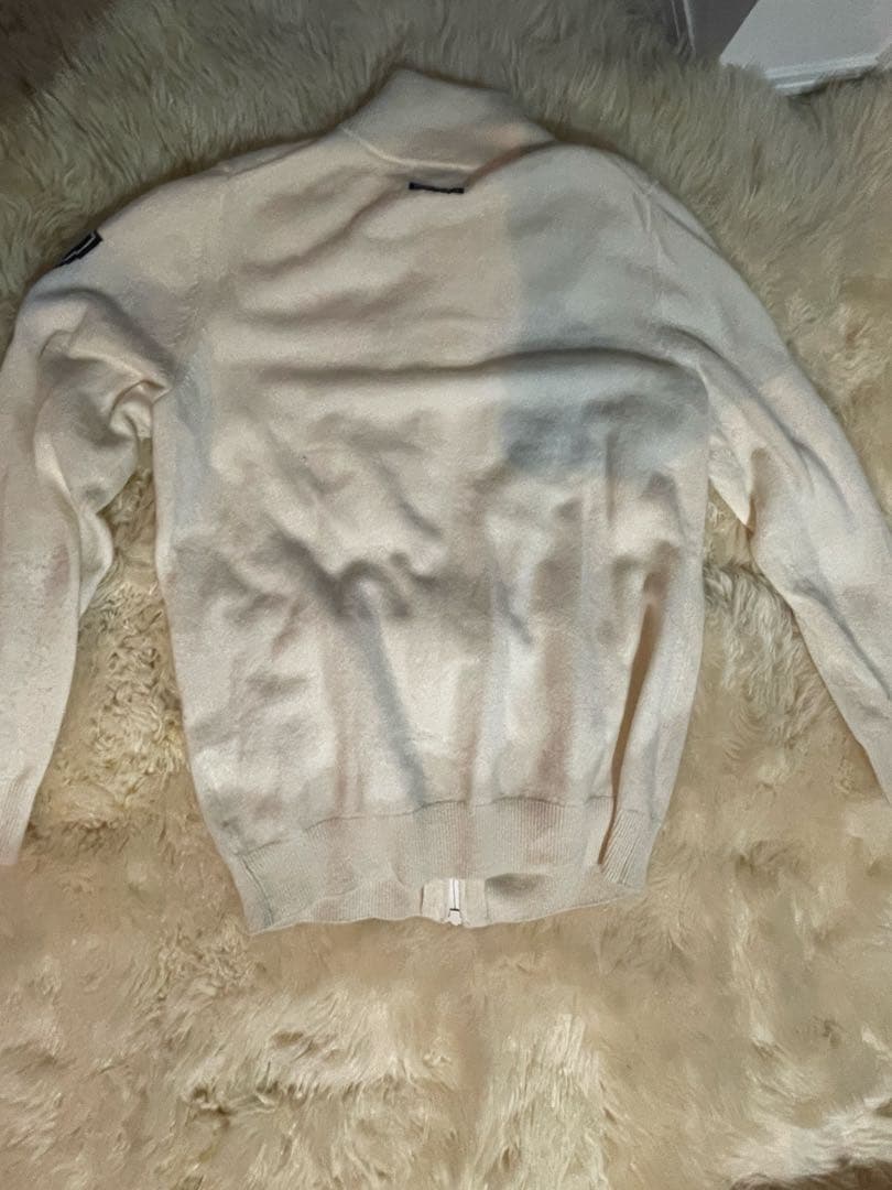 アイボリー ジップアップ　カシミヤ100% パーリーゲイツ