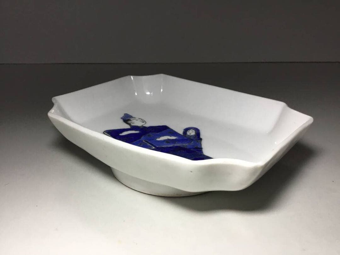 図変わり印判皿●お雛様●アンティーク 古伊万里 雛人形 立ち雛