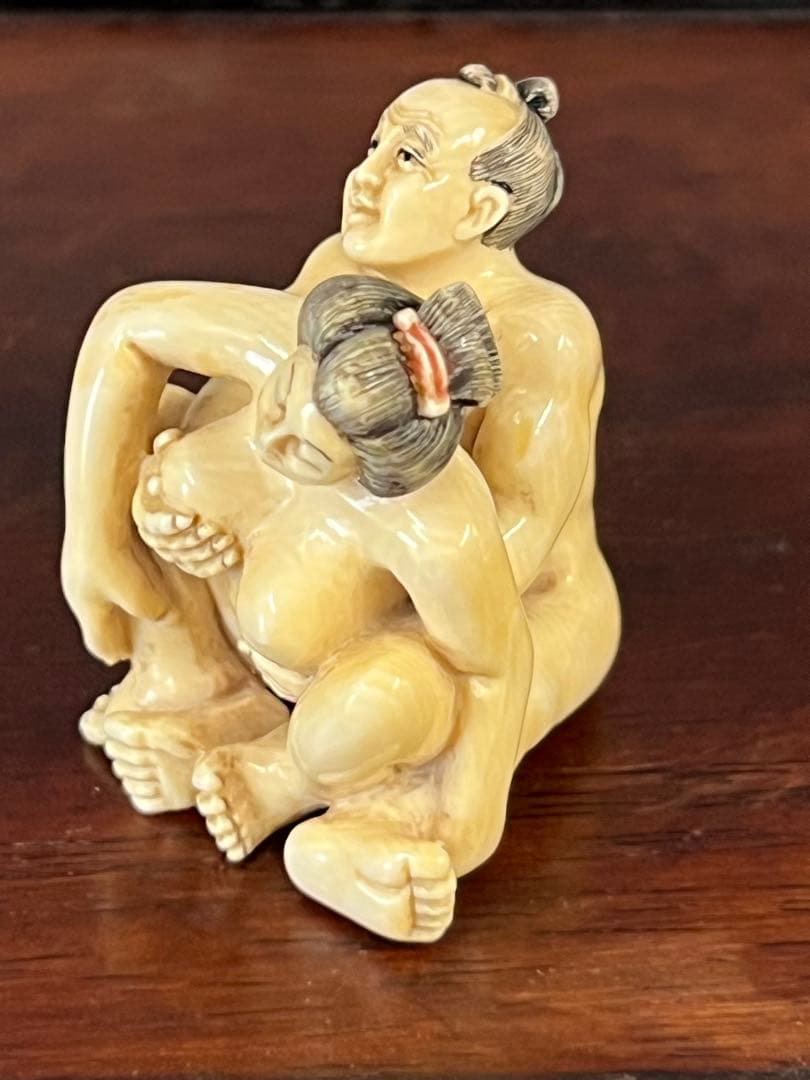 鈴坊 極上『浮世絵春画』 根付 　　（提げ物 /緒締め /重さ：22g