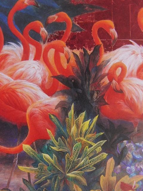 三枝淳、花鳥図、希少な額装用画集より、新品高級額装付、状態良好