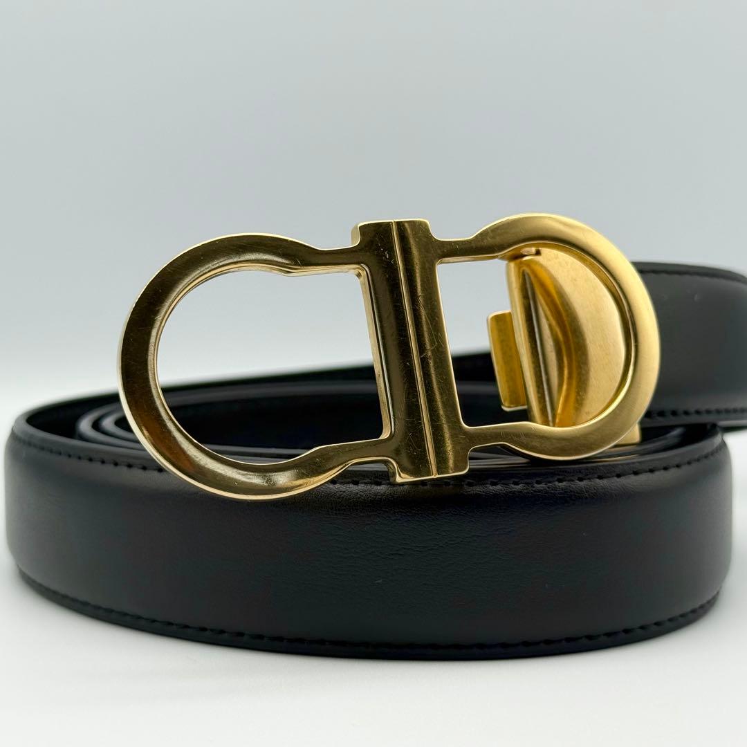 ✨良品✨フェラガモ ダブルガンチーニ 新品ベルト 本革 ゴールド金具 男女兼用